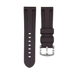 Tempomat 22mm Brown Rubber Strap-Breitling, Tudor, Panerai, Tag, Rolex, Seiko